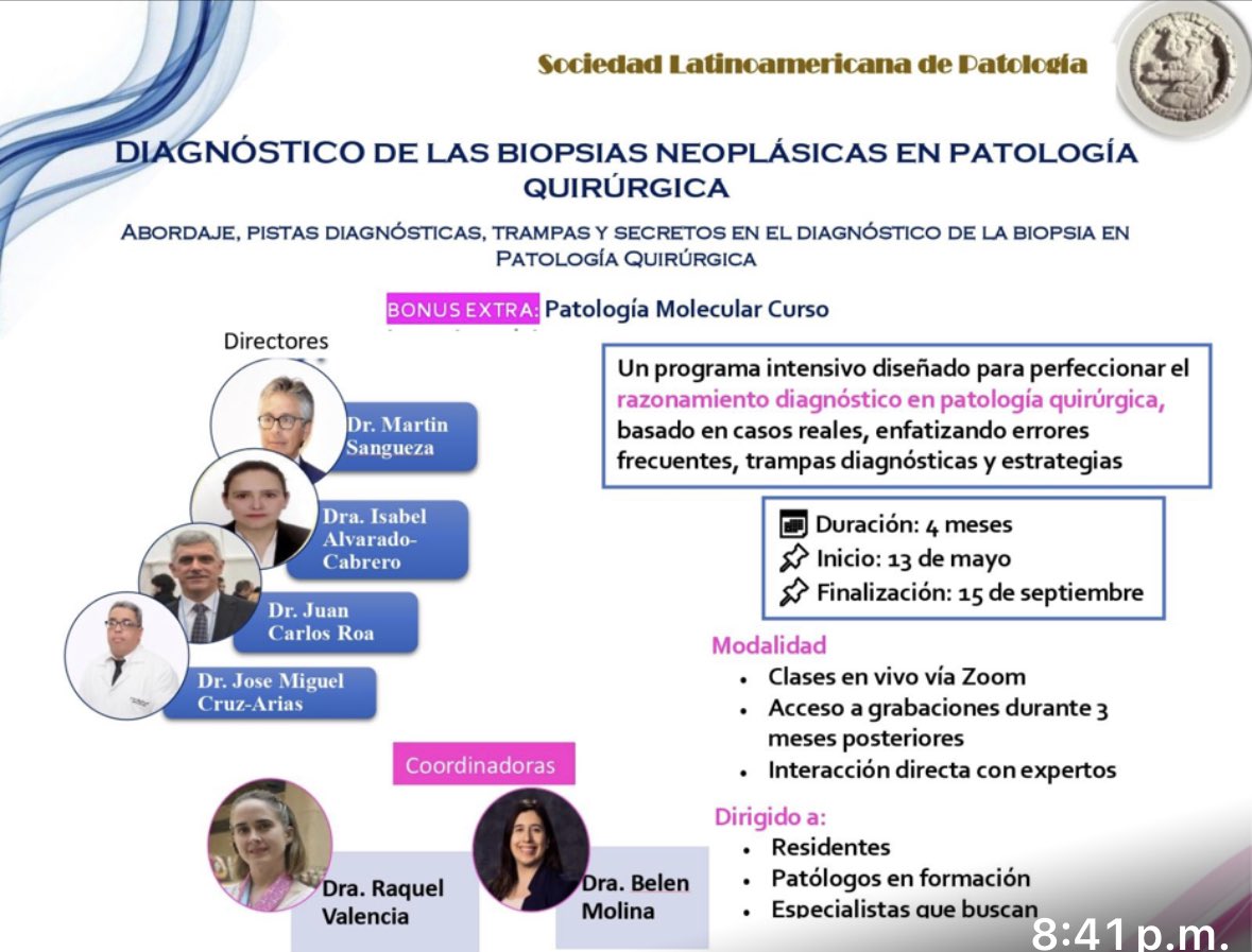 vintage81106614's tweet photo. Estimados todos tenemos el gusto de invitarte al Curso Anual de La Sociedad Latinoamericana de Patología. En breve más información https://t.co/0pn3cjkOZ4