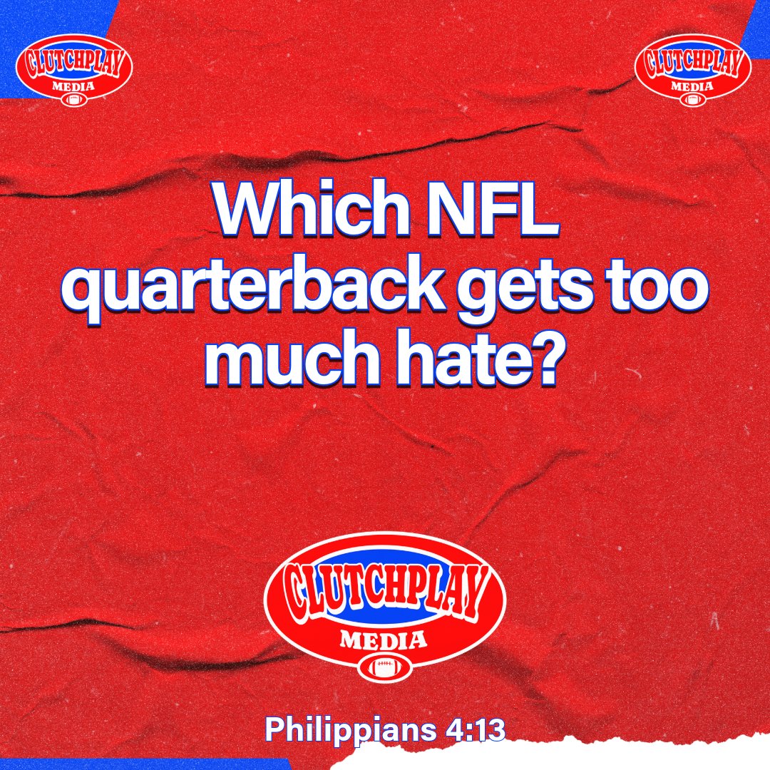 ClutchPlayMedia's tweet photo. Some quarterbacks get blamed for everything. Which QB deserves more respect from fans?
#NFL #FootballTalk #NFLFans #SundayFootball #SportsDebate https://t.co/2cv0cmqD8y