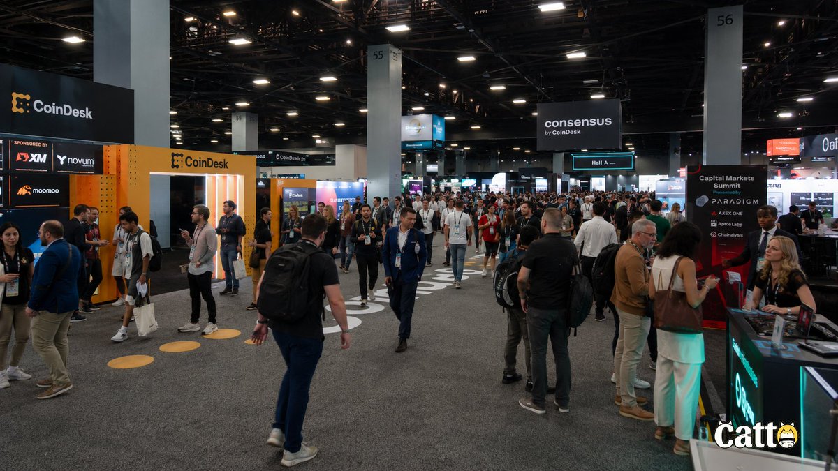 Catto_Verse's tweet photo. 🐾 LIVE from #Consensus2026 📌 Miami

Our US Ambassador is on the ground. Deep in the conversations shaping agentic commerce.

15,000+ builders. One direction: autonomous, on-chain, unstoppable.

Spot the Catto black shirt? Go say hi 🖤🐱

#Catto #Consensus2026 https://t.co/Ut8EC9tt80