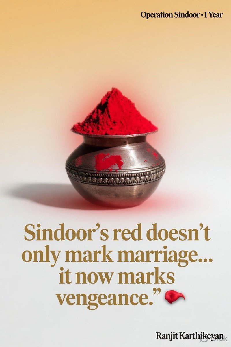 ranjit68's tweet photo. Sindoor’s red doesn’t only mark marriage… it now marks vengeance. 🥊 #operationSindoor https://t.co/dDhawtE273