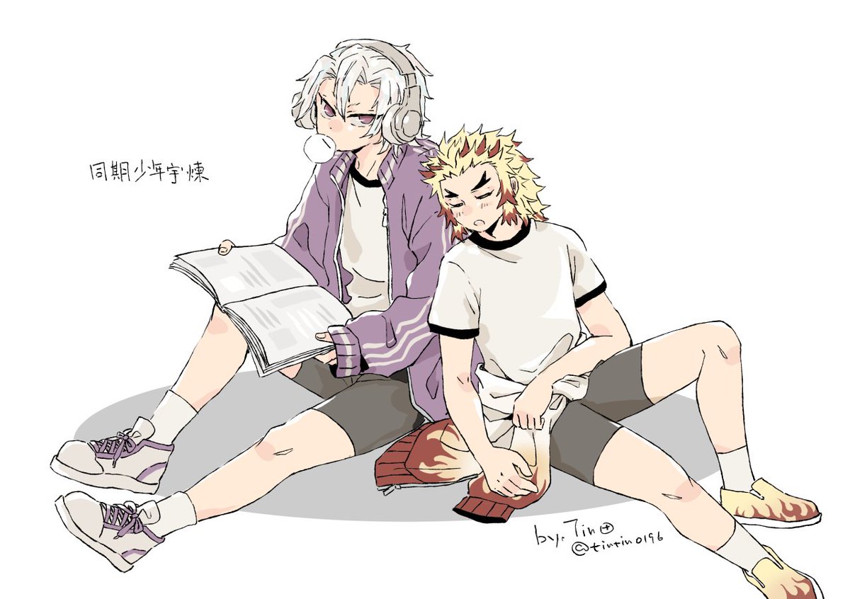if 同期 &amp; 幼馴染💎🔥  宇煉
💎：この子、腹いっぱい食らったらすぐ眠りこけるな……
