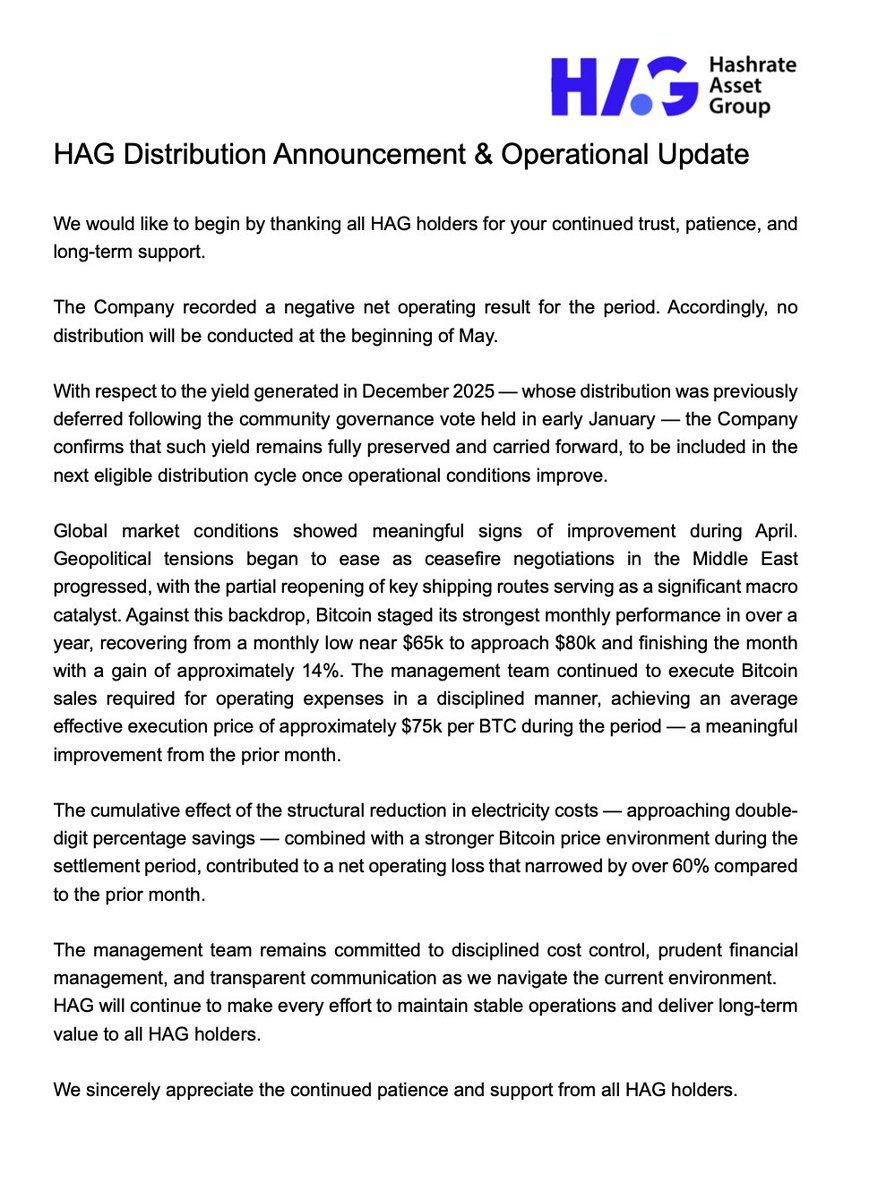 HAG - Hashrate Asset Group tweet media
