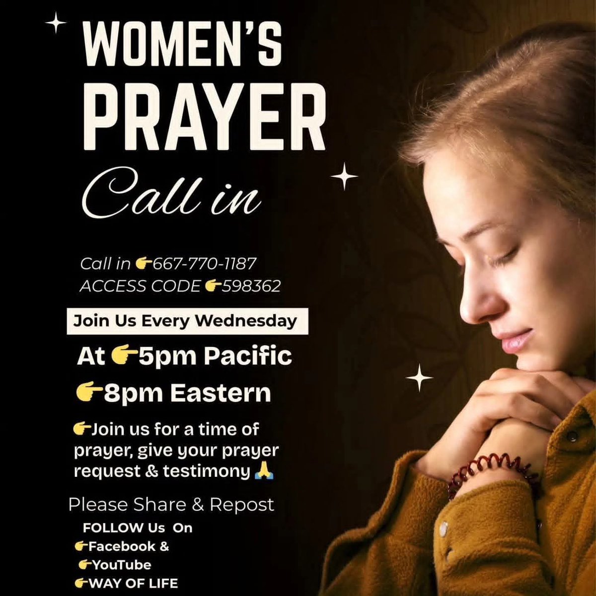MbBingham's tweet photo. Good afternoon everyone God bless you ladies join I n for our women's prayer 🙏 ❤️ dont forget to 
call in at 
👉👉5pm Pacific 👉8pm Eastern call in 667-770-1187 Code 598362  
#WomenPrayer #PleaseShare #thankgod #thankjesus https://t.co/zuaO1IqOw4