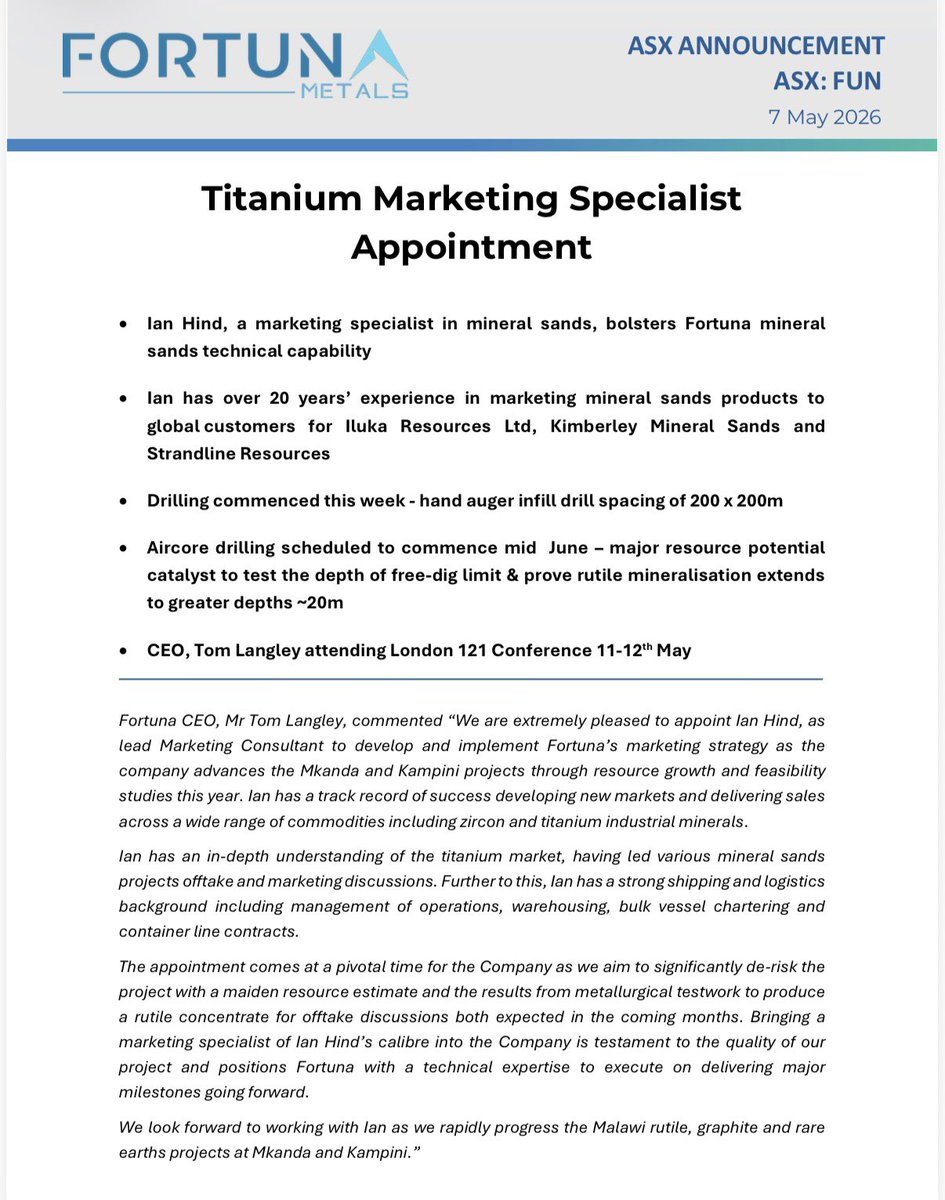 Fortuna Metals tweet media