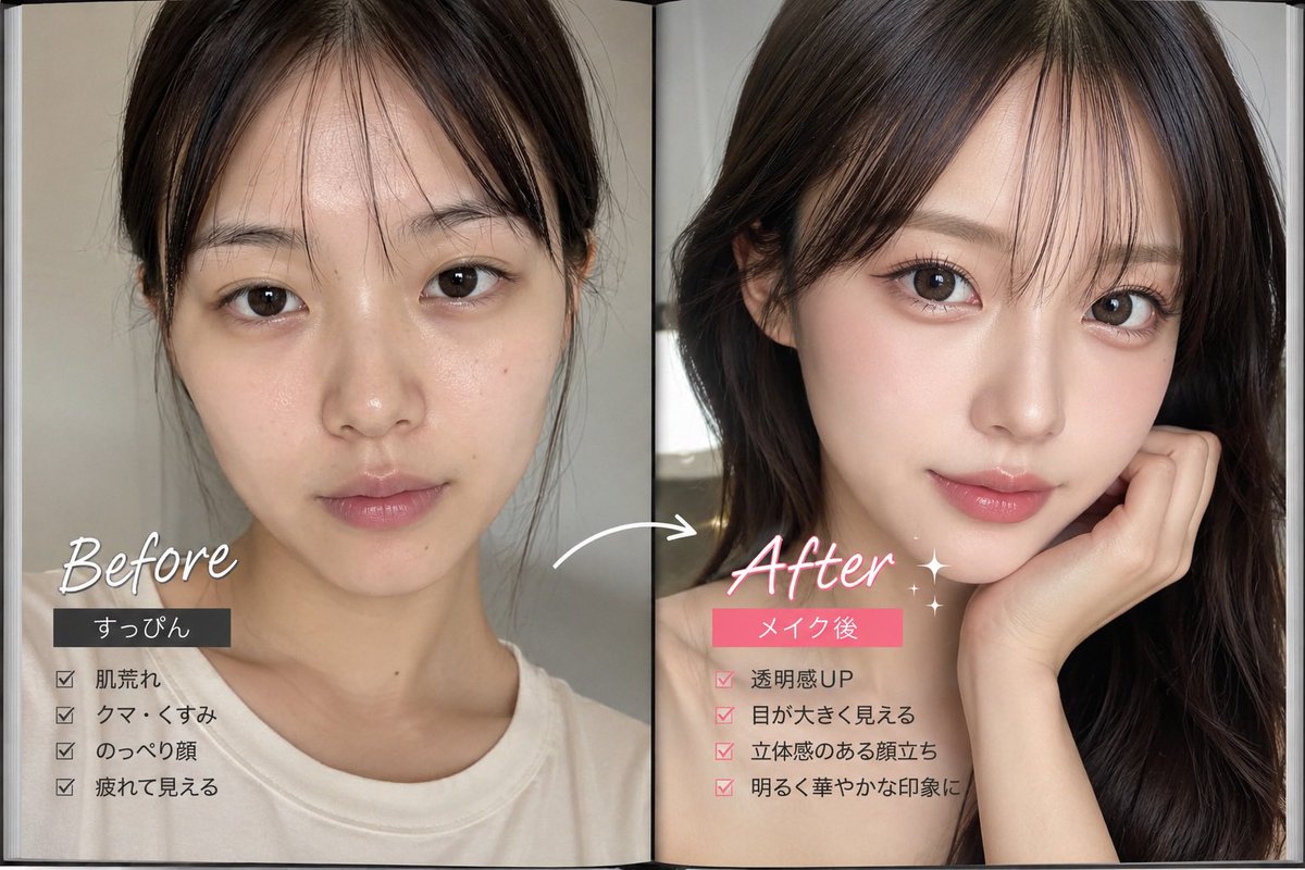 Makeup Before After Magazine Spread