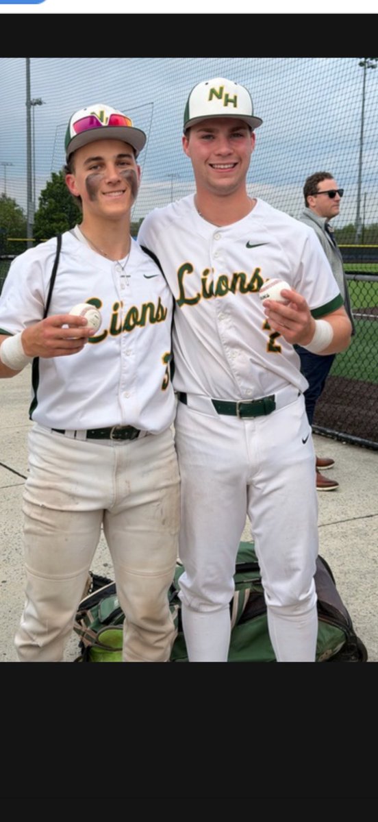 NHLionsBaseball's tweet photo. Zach times 2!!!!!!  Great team win as we advance in the HWS county tournament. Zach Linzer and Zach Davis both hit home runs!! Alex Famolari pitched 5 innings allowing one hit with 11 K’s and Colin Flynn threw 2 innings with 5 K’s.  Moving on!!!! https://t.co/N1jjeg8b2k
