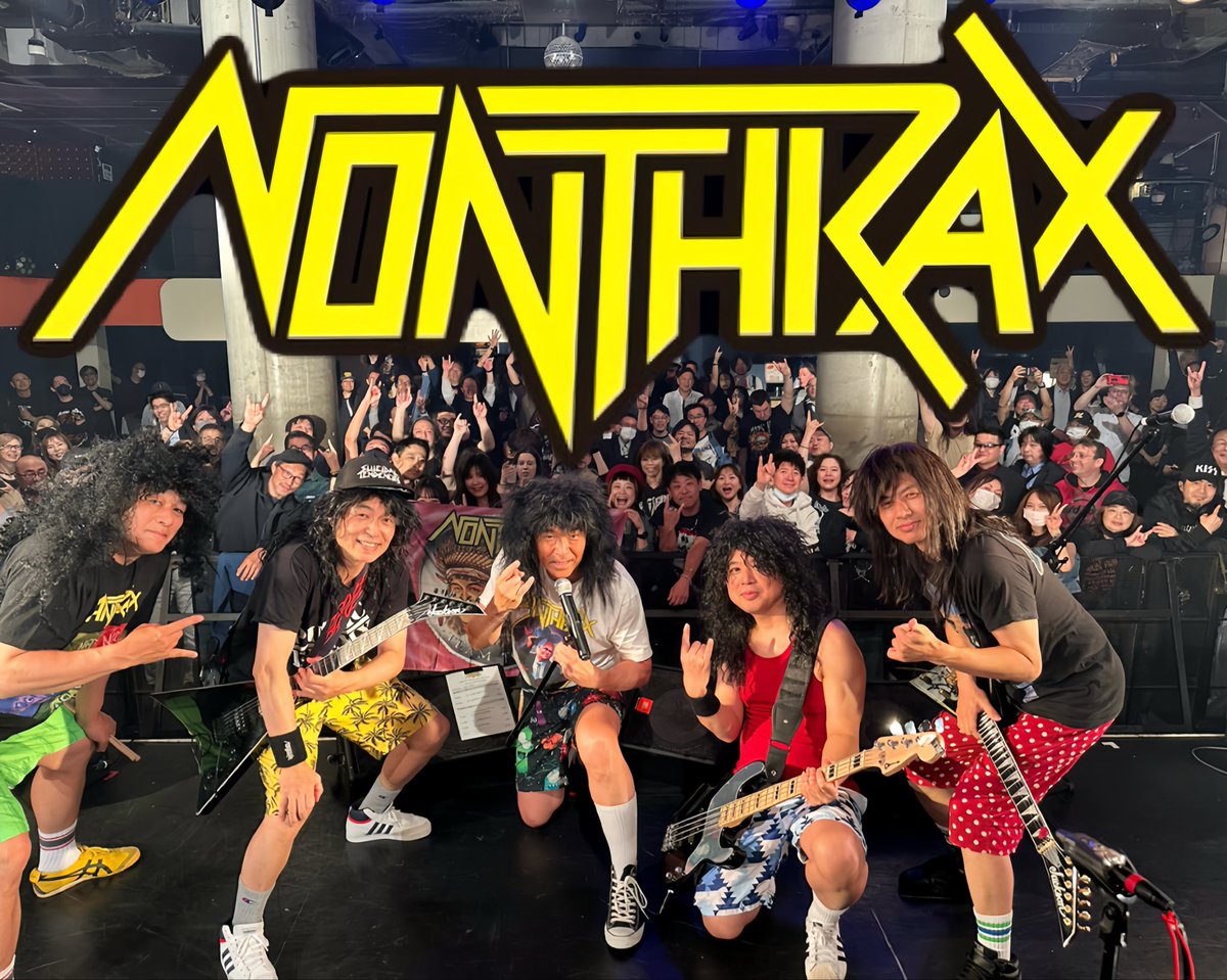 NONTHRAX1's tweet photo. 次回のライブ決定しMASTER🤘
8月11日(火・祝) @六本木バウハウス
*ノンスラックス( as Anthrax)
 *ナゲット•割って・トーちゃん
　　( as Rage Against the Machine)
*ストーン・テンプラ・パイロッツ
　　(as Stone Temple Pilots)
*スー・ファイターズ (as Foo Fighters)
#Anthrax #アンスラックス https://t.co/fIte3E6g1N