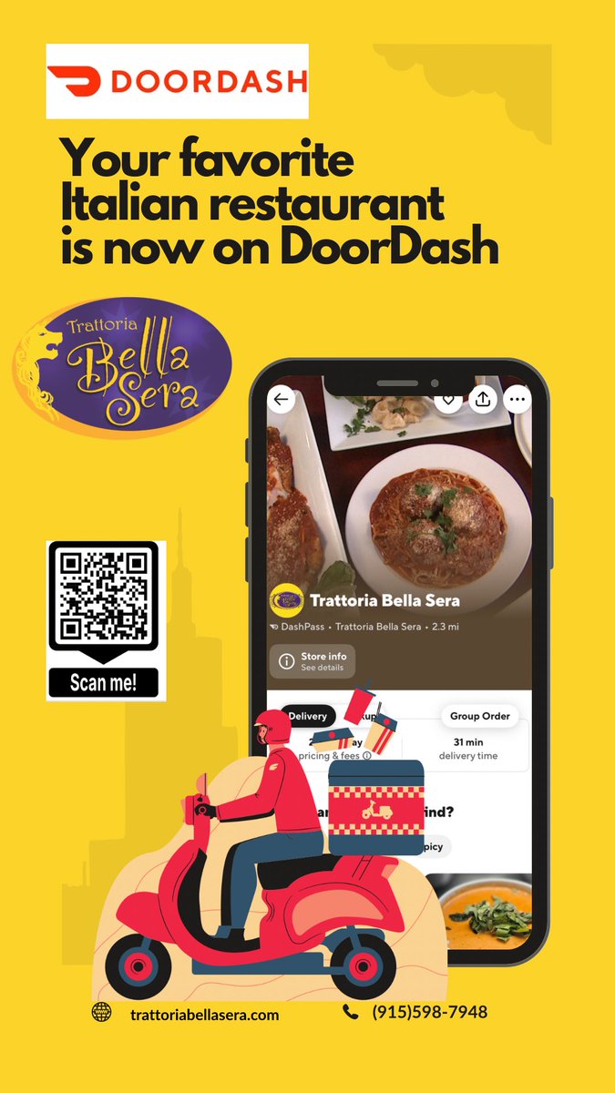 bellaseraEp's tweet photo. Trattoria Bella Sera is now on DoorDash order your favorite dishes today! https://t.co/cjuiYtU5hj