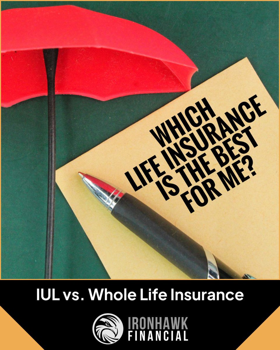 IronHawkFin's tweet photo. IUL and Whole Life Insurance both offer lifelong protection, but they serve different needs. Whole Life offers stability and guarantees, while IUL provides flexibility and growth potential. Learn which strategy may fit your financial goals. 

#IronhawkFinancial #IUL #WholeLife https://t.co/35duv74MzV