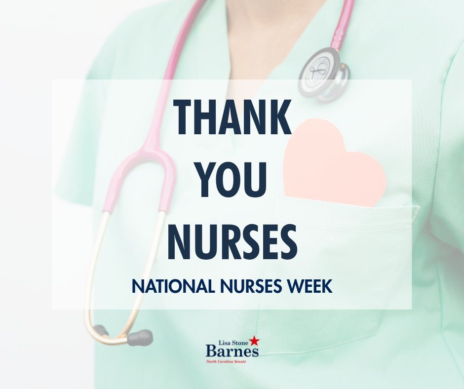 LisaStoneBarnes's tweet photo. During Nurses Week, we recognize those who show up with skill, compassion, and care every single day.

Thank you for the work you do to keep our families and communities healthy across NC!

#ncpol https://t.co/GoX4m7j73v