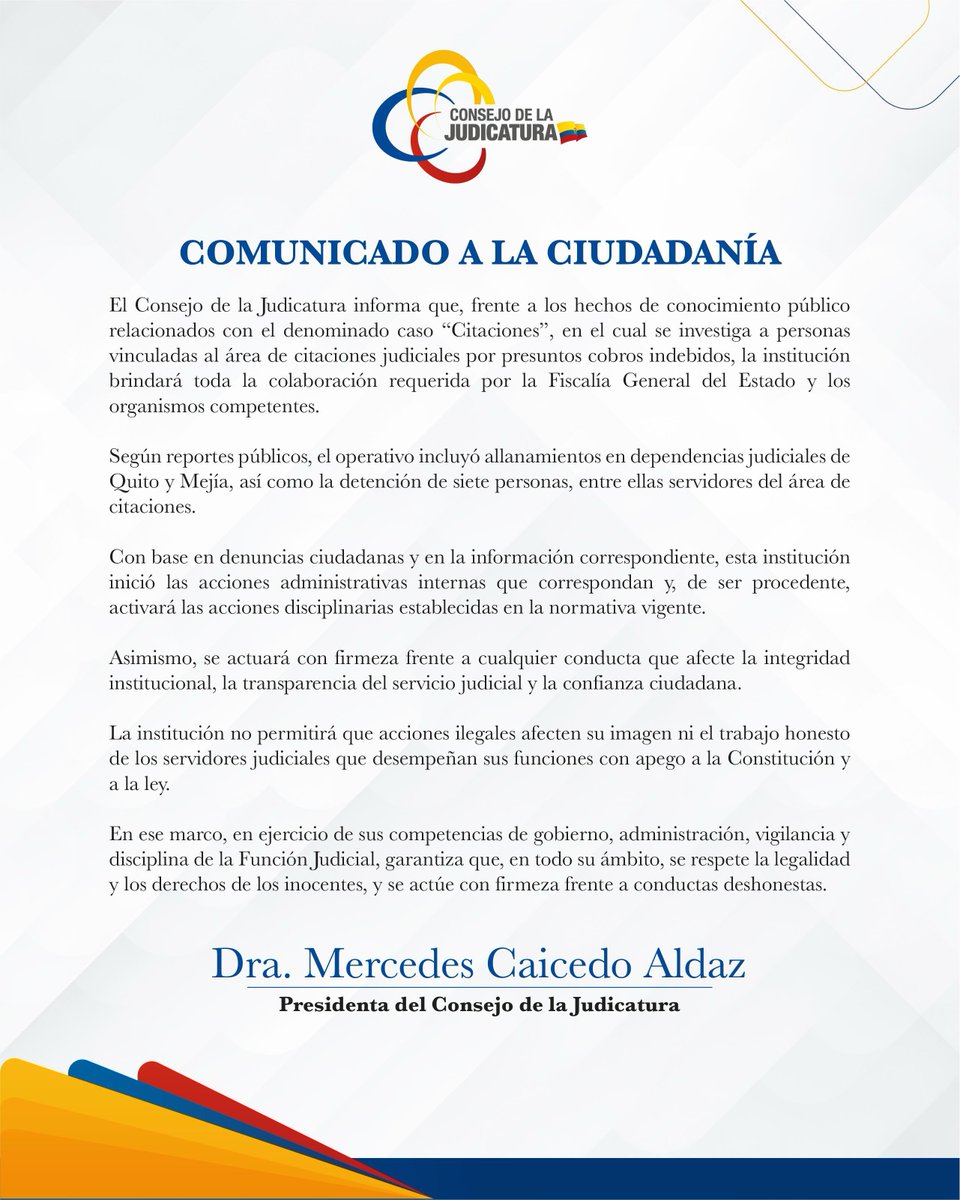 CJudicaturaEc's tweet photo. 🔴 #Urgente

A la ciudadanía: https://t.co/pK6BceASzq