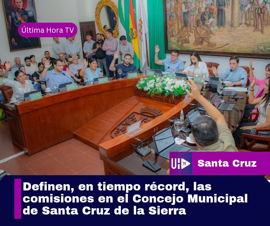 #SantaCruz
La sesión se realizó este miércoles y en menos de 15 minutos, se eligieron las comisiones - UHTV 

Conoce más aquí: ultimahora-tv.com/noticia/5376