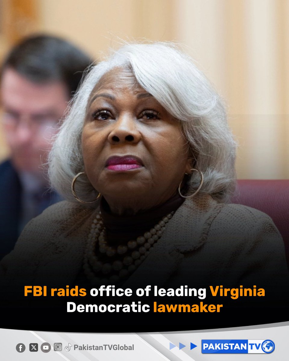 PakTVGlobal's tweet photo. The FBI conducted raids at the office and a business of a top Democratic lawmaker in Virginia, Louise Lucas, on Wednesday as part of a corruption investigation, a move the senator dismissed as politically motivated.

#FBIRaid #LouiseLucas #USPolitics #CorruptionInvestigation #PakistanTV