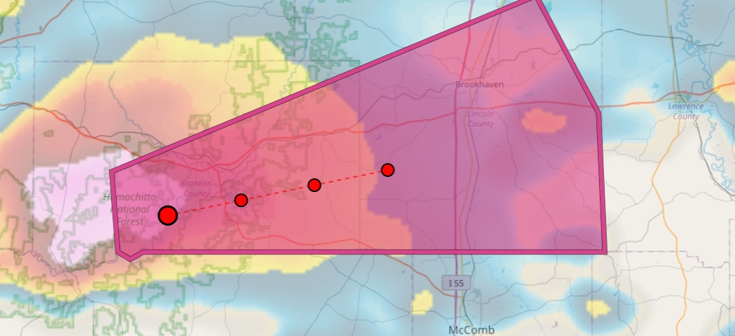TORNADO EMERGENCY has been issued for Franklin and Lincoln counties, #Mississippi. 🌪️

large and violent tornado continues to ravage the area. seek shelter now! this is a particularly dangerous situation. likely rain wrapped, don't take your chances.🌪️