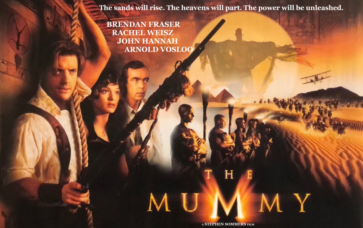 May 7 1999 THE MUMMY opens. Dir. Stephen Sommers. Tongue in cheek, 1920s-set, Raiders inspired reimaging of Karloff's 1932 horror classic with Brendan Fraser as Egyptian desert adventurer fighting CGI flesh-eating beetles &amp; titular resurrected, 3 millennia old mummy Imhotep.
