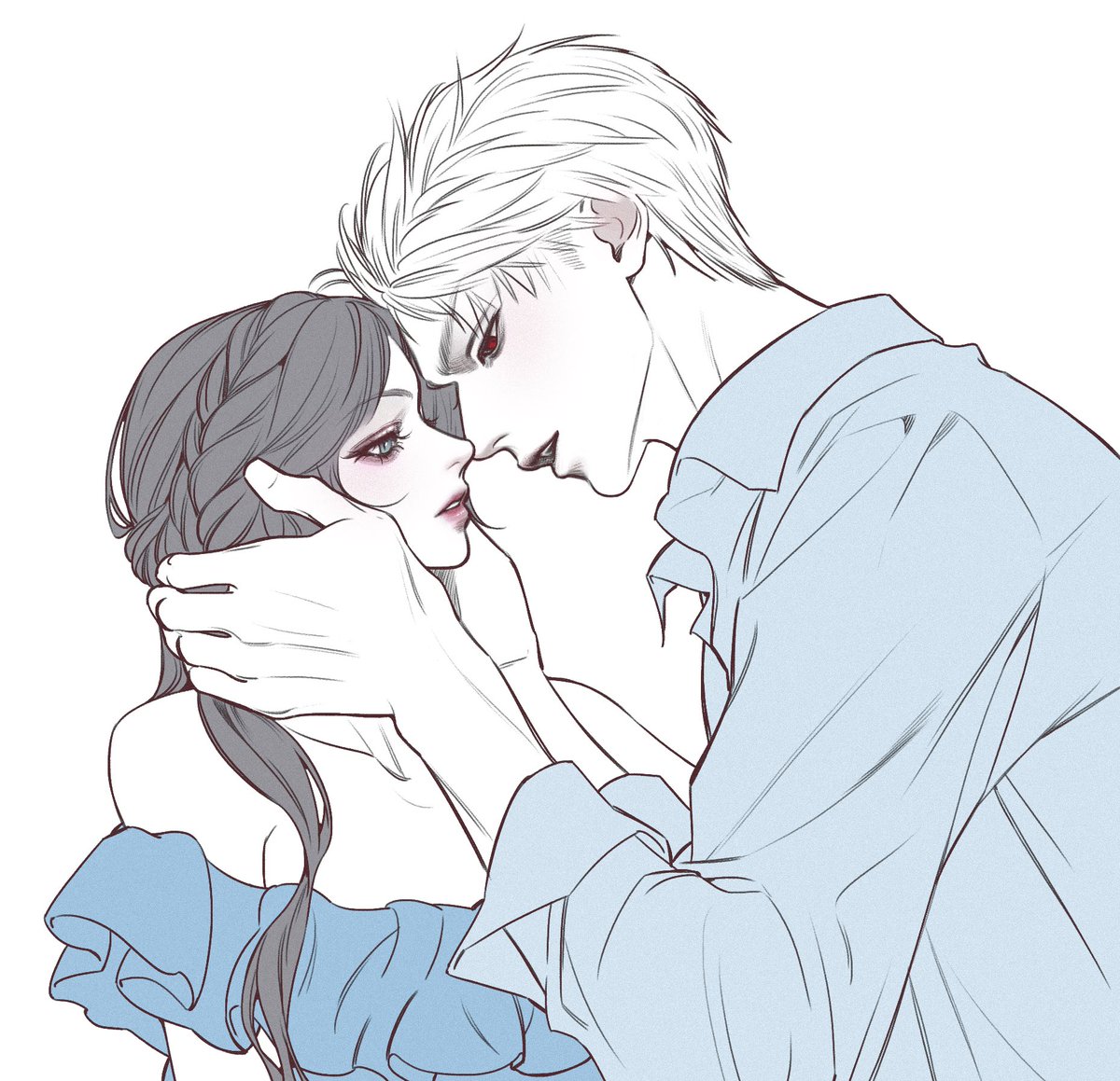 트친께 연교로 그려드린 진여