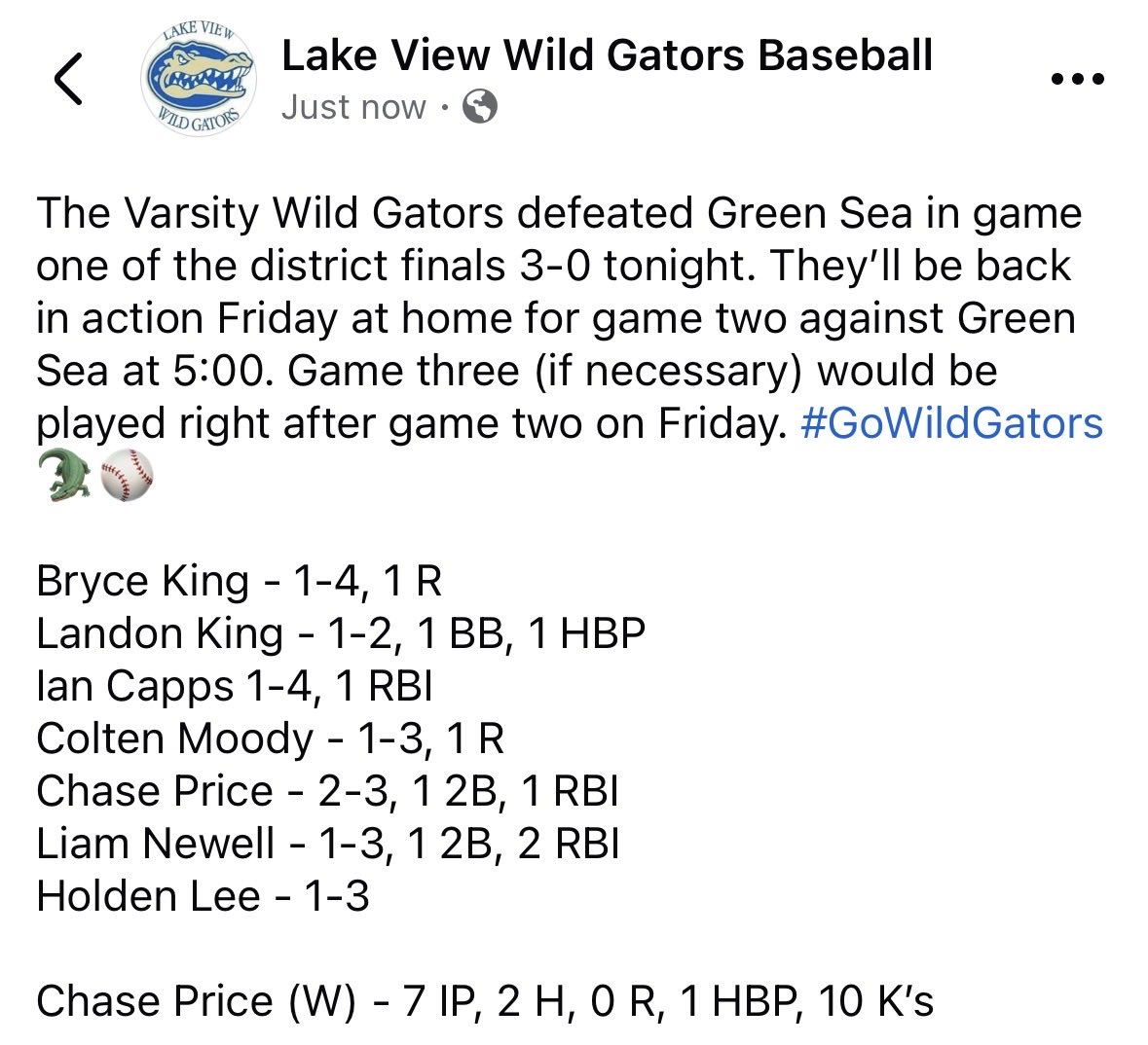 Lake View Baseball tweet media