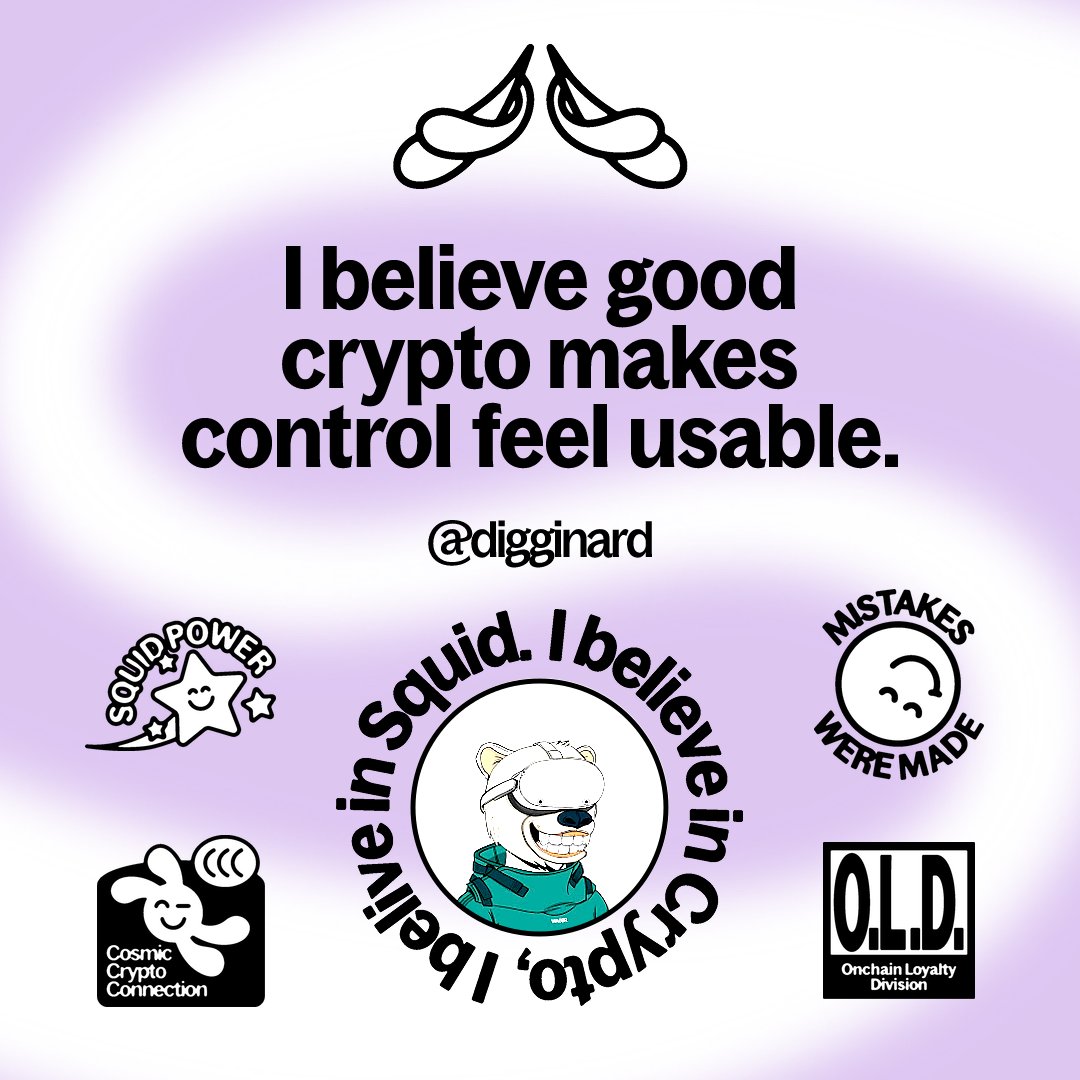 digginard's tweet photo. I believe good crypto makes control feel usable.

I believe in @squidrouter https://t.co/rLPCXSzoFC