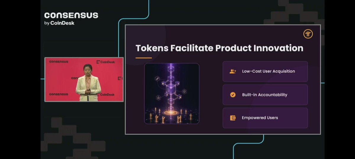 PiNetworkAL's tweet photo. #PiNetwork founder Fan Chengdiao's speech at Consensus 2026 completely revolutionized the industry's understanding of cryptocurrency value! 🎉

She clearly stated: We can no longer define value based on fluctuating trading charts. The exchange of real goods and services, and real-world applications, are the future of cryptocurrencies. And Pi has been on the right path from the very beginning!

From token design to ecosystem planning, every step Pi has taken has broken the industry bubble:

✅ The true value of the token: Pi tokens are not speculative chips, but tools for user acquisition, product innovation, and long-term ecosystem development. Real participation and usage endow the token with irreplaceable value.

✅ Pi Launchpad ecosystem platform: Designed specifically for real-world projects, requiring only functional, real products. Through liquidity pools and participation rewards, it creates a win-win situation for users, projects, and Pi.

✅ Users are the core of the ecosystem: Our millions of pioneers are not passive participants, but co-builders and value creators of the ecosystem. Every participation and every feedback drives the Pi ecosystem forward.

From 2019 to now, we have witnessed Pi's growth from consensus to ecosystem.  Her speech not only pointed the way for Pi but also set a new benchmark for the entire crypto industry—practice-driven, user-centric, and sustainable development.

We look forward to seeing more ecosystem applications implemented and to witnessing Pi redefine the future of cryptocurrency with real value, together with all the pioneers! 🚀