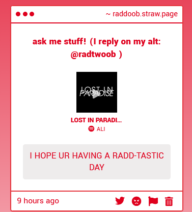 raddoob's tweet photo. @radtwoob 1. REVEAL YOURSELF. WHOEVER MADE THIS LET ME KNOW. ITS SO GOOD PLEASE PLEASE LOLL ASDBADFKJFB

2. TY ATLASSSS ITS SO CUTE

3. Smokey when I get you smokey.

4. I was! (And still am :3) Ty! also i LOVE this song !! https://t.co/Rdd2uoGVhK