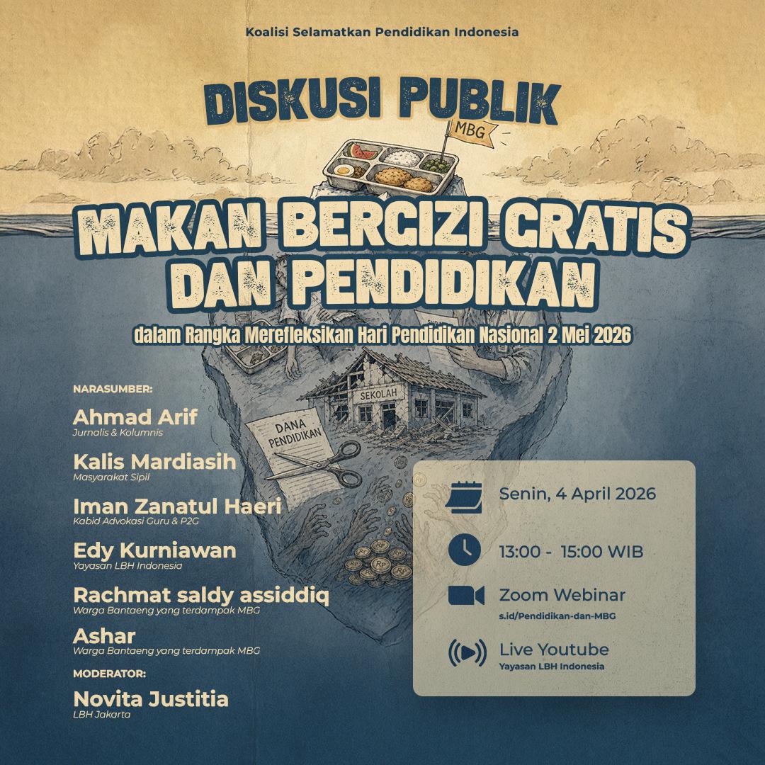 zanatul_91's tweet photo. Kejadian itu sehari setelah Kalis mewakili masyarakat sipil, saya mewakili guru, YLBHI, dua warga, dari kompas dan LBH Jakarta mengadakan webinar tentang MBG dalam rangka memperingati Hardiknas. 

Setelah webinar, tempo menurunkan berita tentang cerita kalis bahwa dia mengalami serangan-serangan akibat speak up soal MBG. 

Besoknya website pribadi kalis ada yang hack dll. Pokoknya, paska webinar malah diserang lagi. Menurut saya ada kekuatan besar yang sangat sensitif jika bicara soal MBG. Orang dan sekelompok orang ini punya pemikiran bahwa cara mensukseskan MBG adalah dengan cara menutup sebanyak mungkin suara kritis dan protes terhadap MBG. 

Agaknya, yang melakukan intimidasi-intimidasi ini berfikir bahwa setiap hal bisa dikendalikan dalam satu komando. Mungkin mereka berfikir, bakteri yang menyebabkan keracunan bisa baris-berbaris dan diperintahkan kemana saja sesuai instruksi. 

Cara pandang ini, akan membuat program MBG terus bermasalah dan tidak akan pernah menemui jalan keluar. 

*tanggal dalam poster salah ketik.