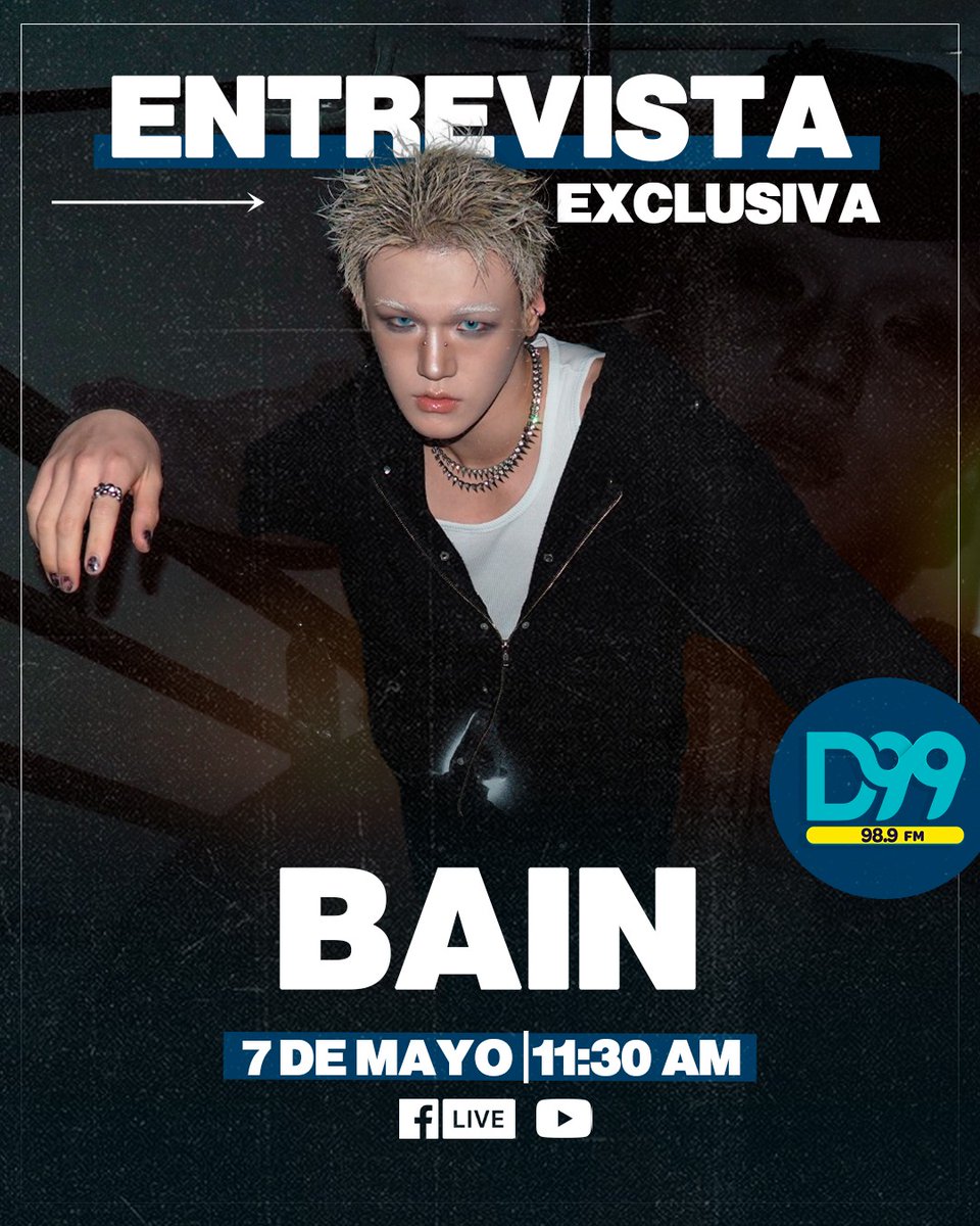 D99Radio's tweet photo. Mañana en cabina con @krn.gzz nos acompaña @6a1n__ 💥
Disfruta de la entrevista en nuestras redes sociales a las 11:30 am 🫵🏼 https://t.co/jwe10VFZa1