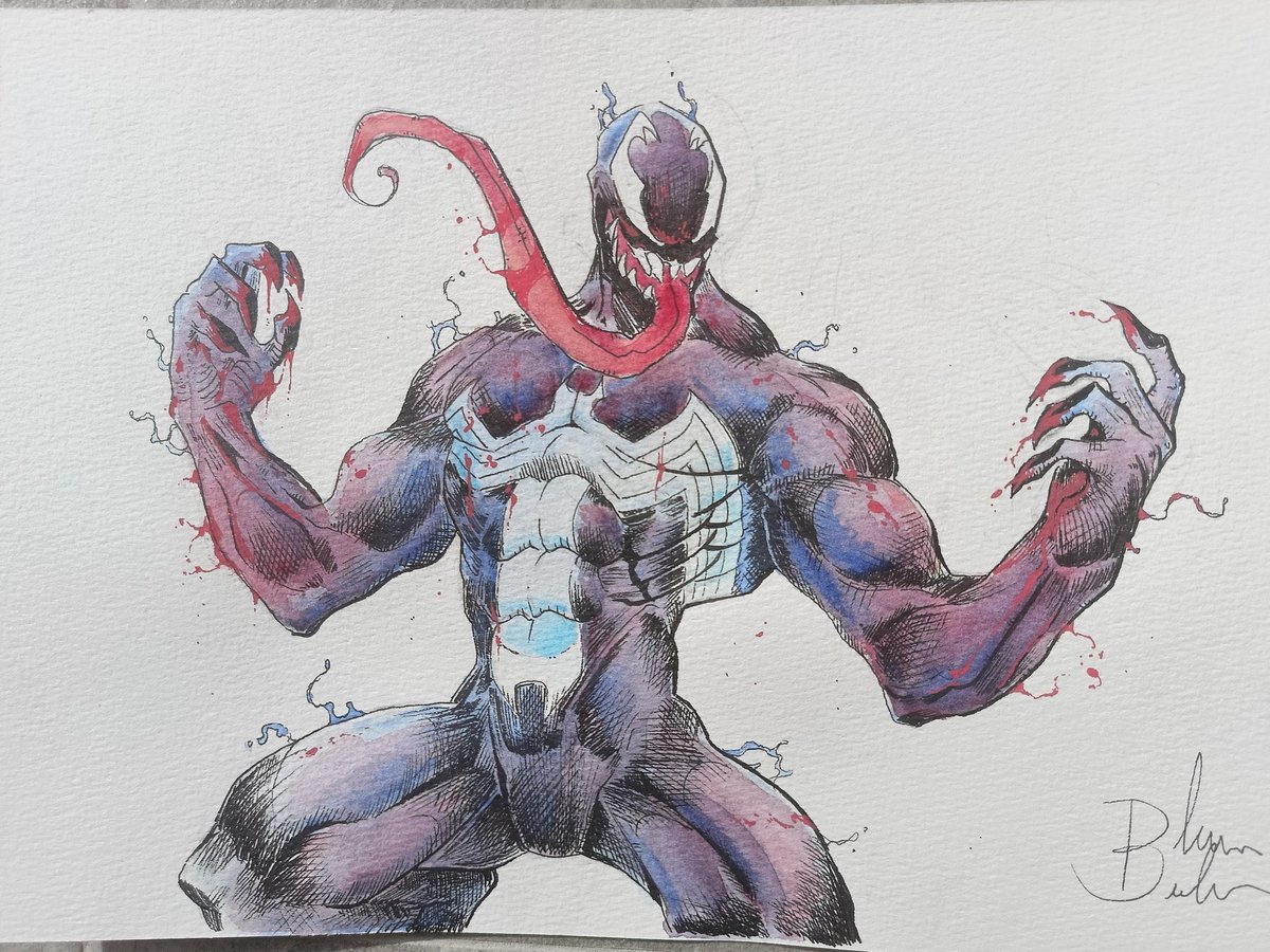 Resenand's tweet photo. Watercolors Drawings #invincible #venom https://t.co/EEo8IxfZd3