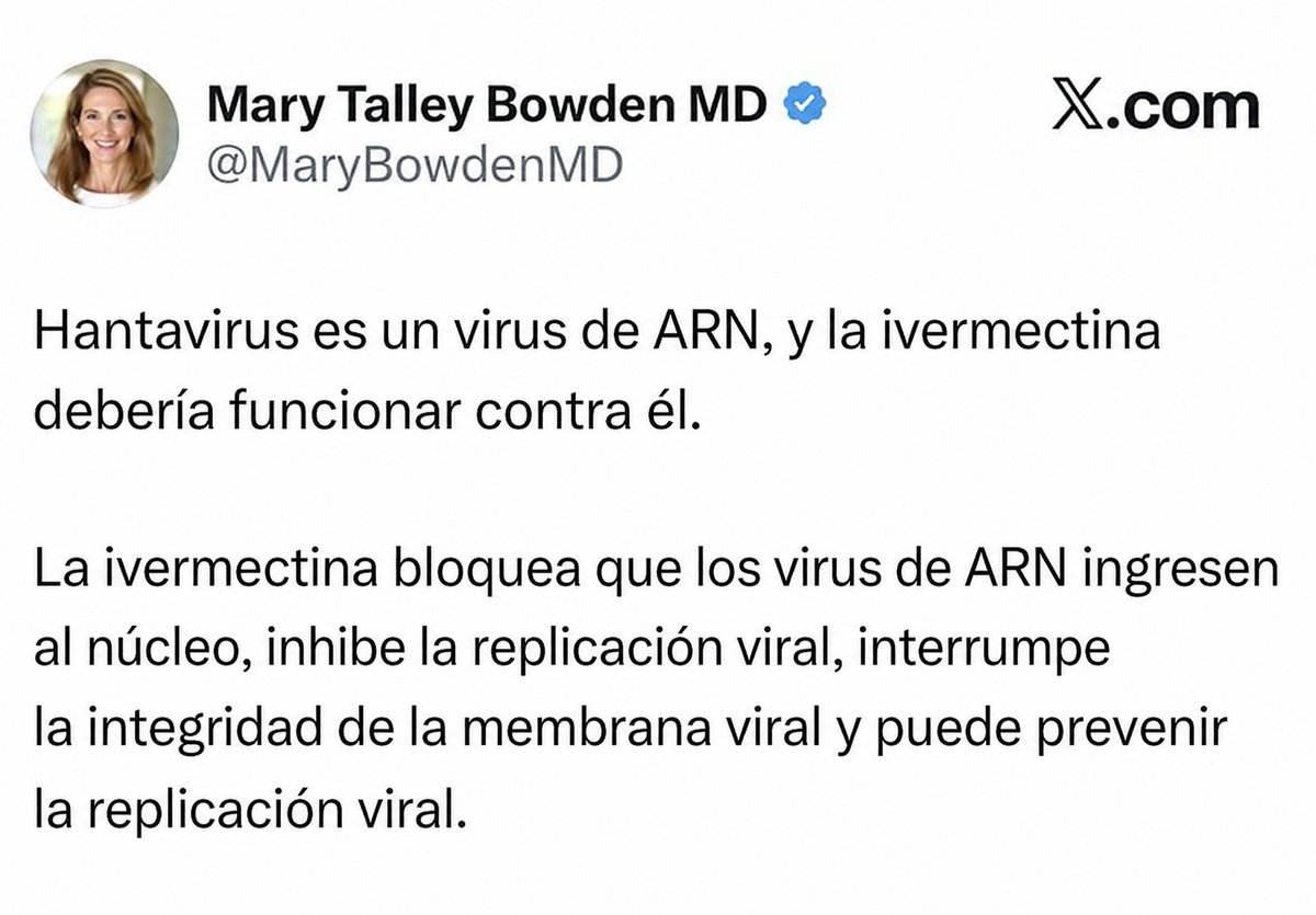 Ya empezaron.

Spoiler: la ivermectina no funciona contra el hantavirus.