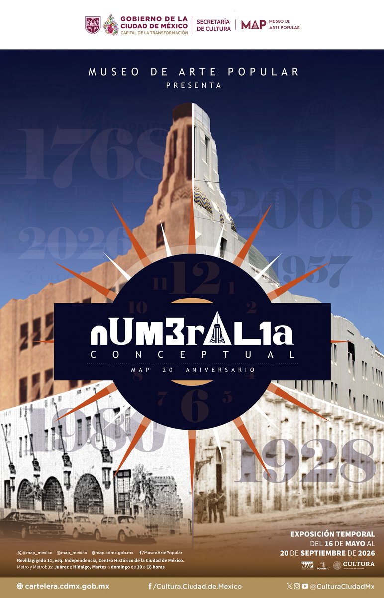 ¡20 años de historias y arte popular!
En el marco del #DIM2026, inauguramos Numeralia conceptual. Una exposición que nos lleva a un viaje profundo #enelMAP: Voces y corazones de artesanos, visitantes y todo el equipo que le ha dado vida a este museo.
📆Sábado 16 de mayo, 13 h