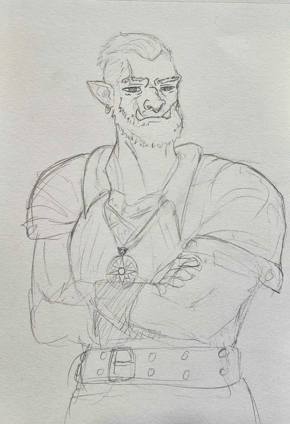 Marmooses's tweet photo. Friends D&amp;D character sketch https://t.co/pINxbCVTc2