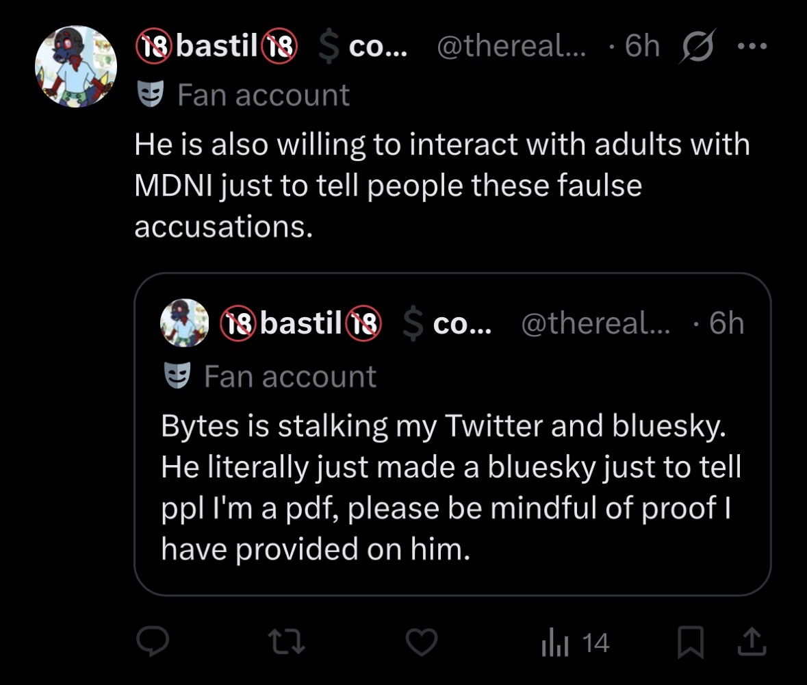 Batzzy_'s tweet photo. Not Bytes but. They aren’t false, they aren’t false and we all know because there is a whole entire document that is just screenshots of you flirting with a kid or; my personal favorite; (cont) https://t.co/N1aFOYqOwt