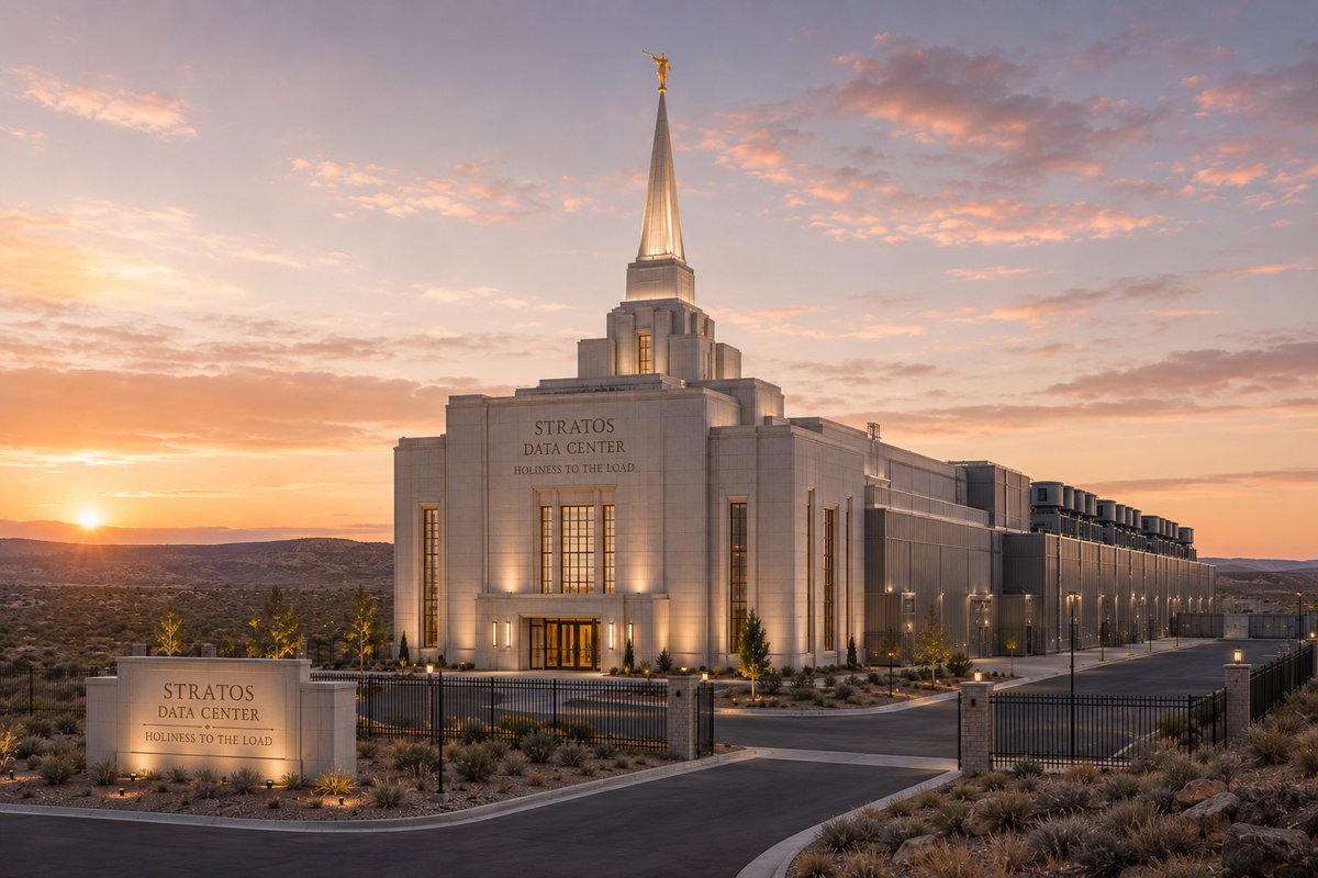 Aaronius's tweet photo. In an effort to appease the citizens of Utah, Stratos released new renderings of the data center to be built in Box Elder County. https://t.co/2uD1q01LyV
