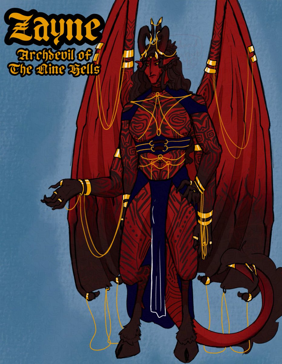 UndeadPeanut34's tweet photo. Zayne, Archdevil of The Nine Hells. My first time drawing all of his markings. I've only ever drawn busts.

I love his flamboyant ass 🥺 

#ocart #digitalart #illustration #originalcharacter https://t.co/kW9ivm1tlT
