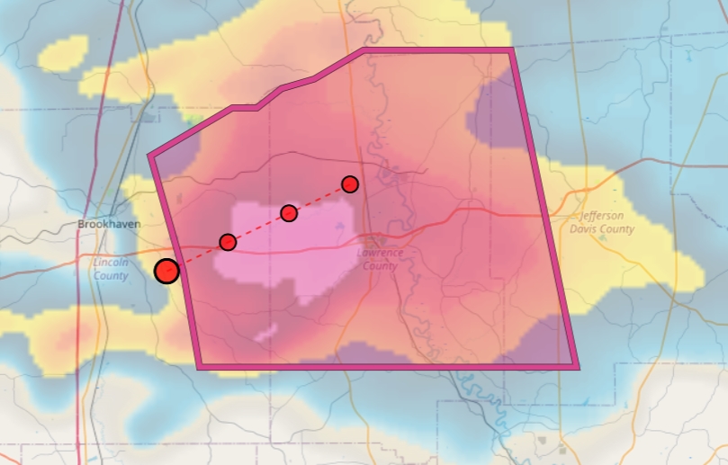 Tornado Emergency has been issued for Jefferson Davis, Lawrence, Lincoln counties, #Mississippi.🌪️

take shelter now if you haven't already, large and violent tornado occurring just north of Clay airport. this is a particularly dangerous situation.🌪️
