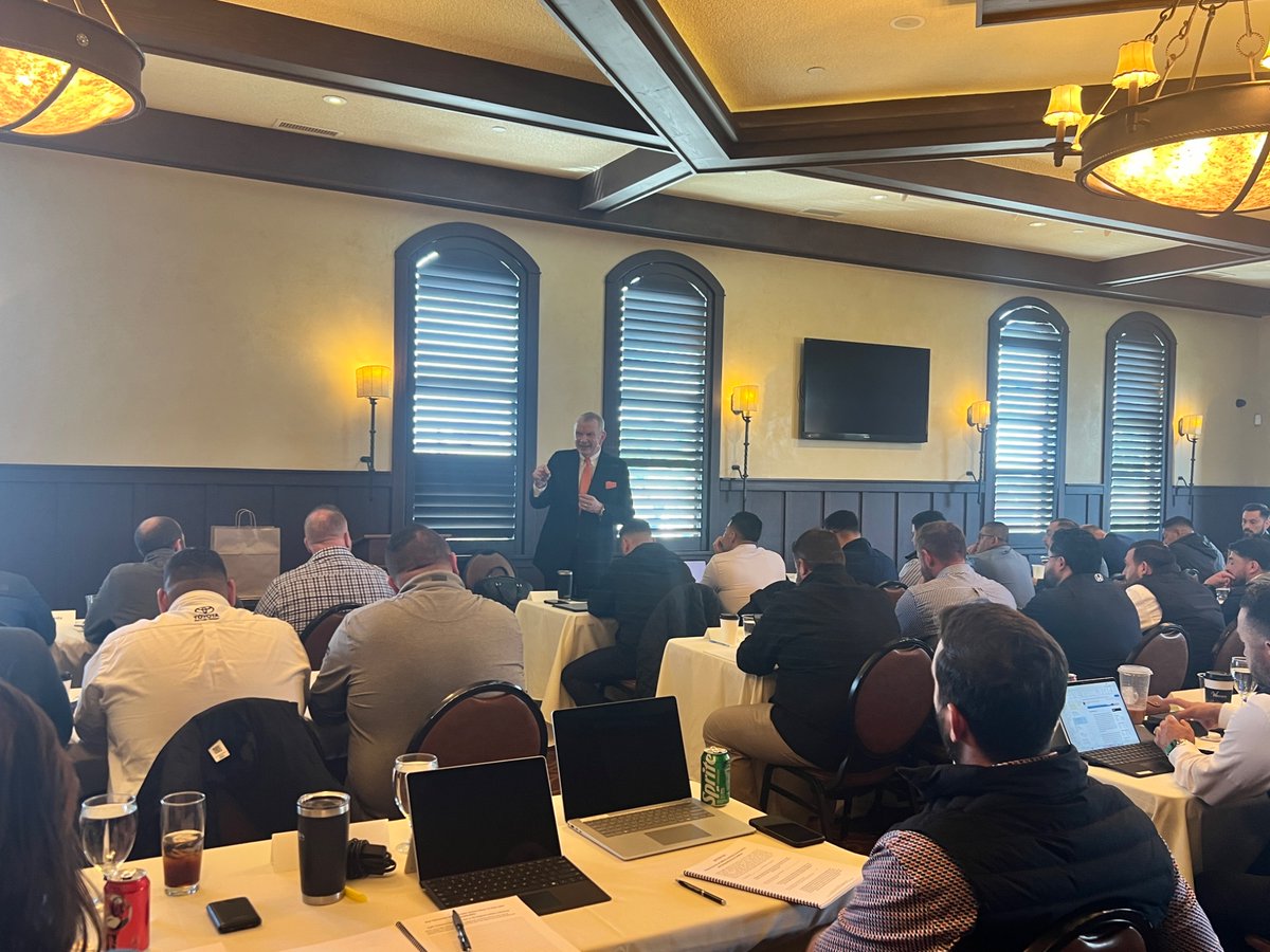 DaveAndersonTip's tweet photo. Trained 100 leaders of TVJ Sons in Orcutt, CA over two days on The 9 C’s of Strategic Planning…the steak dinner afterwards was elite! This is one of my favorite stops each year. 

Why? 

Few groups are as humble and hungry as this one, year-in and out. 

#RedBeltMindset https://t.co/An266Xy5ay