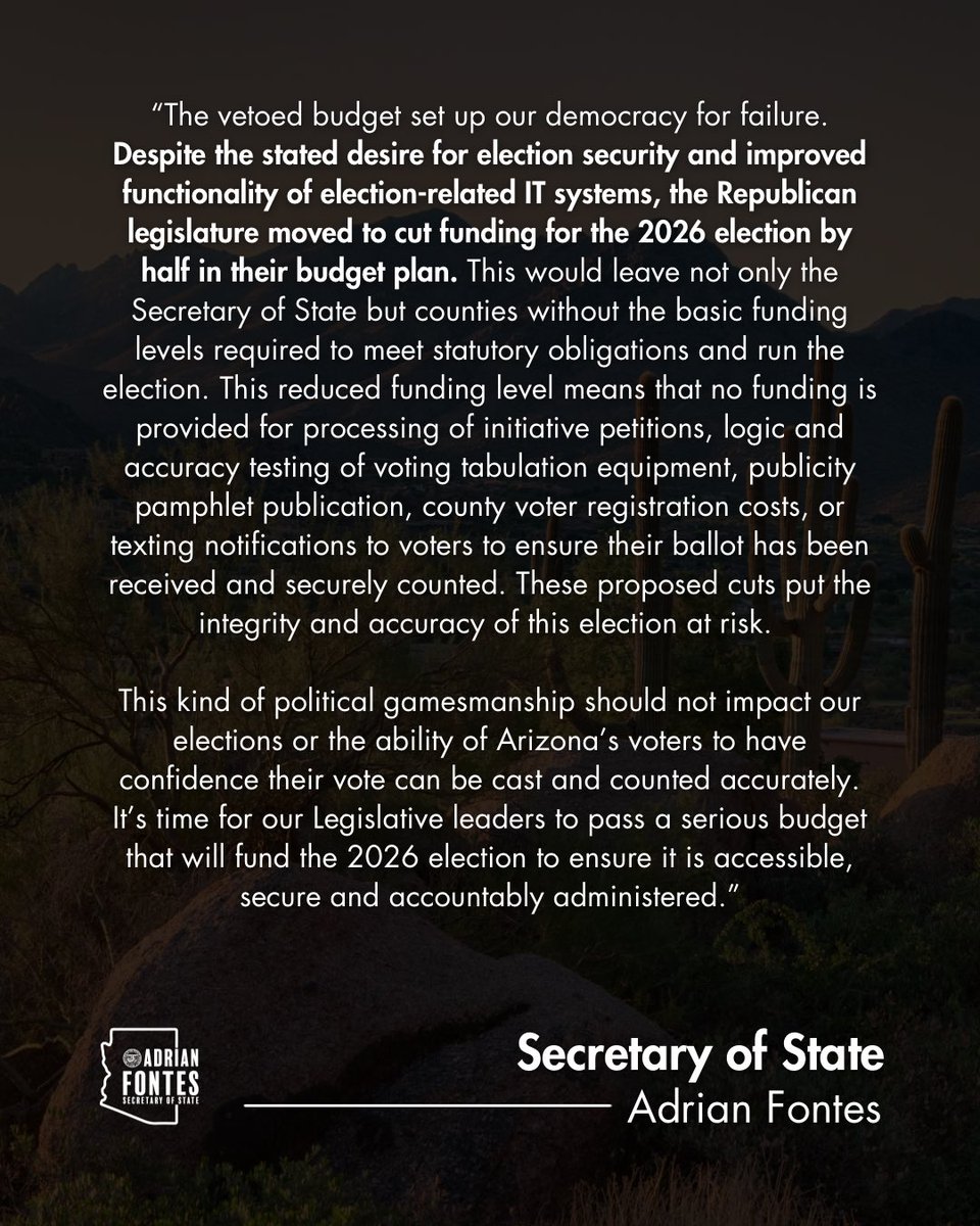 Arizona Secretary of State tweet media