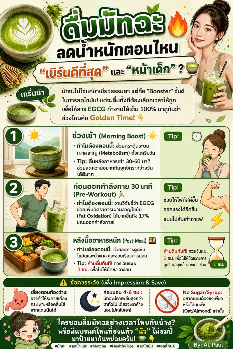 #สุขภาพ ดื่มมัทฉะลดน้ำหนักตอนไหน "เบิร์นดีที่สุด และหน้าเด็ก"? 🍵🔥
ใครชอบดื่มมัทฉะ ตอนไหนกันบ้าง? หรือมีแบรนด์ไหนที่ชงแล้ว รสชาติดี มาป้ายยากันหน่อยครับ! 🍵👇
s.shopee.co.th/60OEhC9Tzt
#มัทฉะ #ลดน้ำหนัก #Matcha #HealthyTips #ลดไขมัน #เฮลตี้กับAlPaul