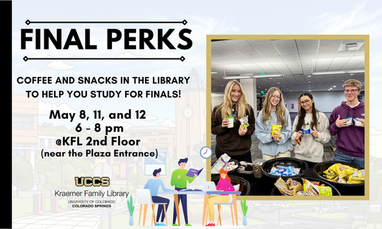 uccslibrary's tweet photo. Need a little extra fuel for finals? Stop by the library for Final Perks—enjoy free coffee and snacks while you power through your studying. 

#FinalsWeek #StudyFuel #FinalPerks #CoffeeBreak @uccslibrary https://t.co/mbV0BX913k