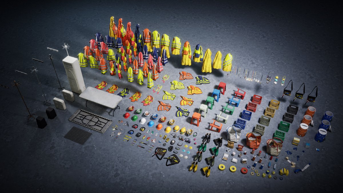 Neurotic3D's tweet photo. Setting up the next @fab "Crew Essentials" prop pack, the first part of a construction site trillogy. π·
#PropArt #GameArt #EnvironmentArt #UE5 #UnrealEngine https://t.co/HIDBKA40AT