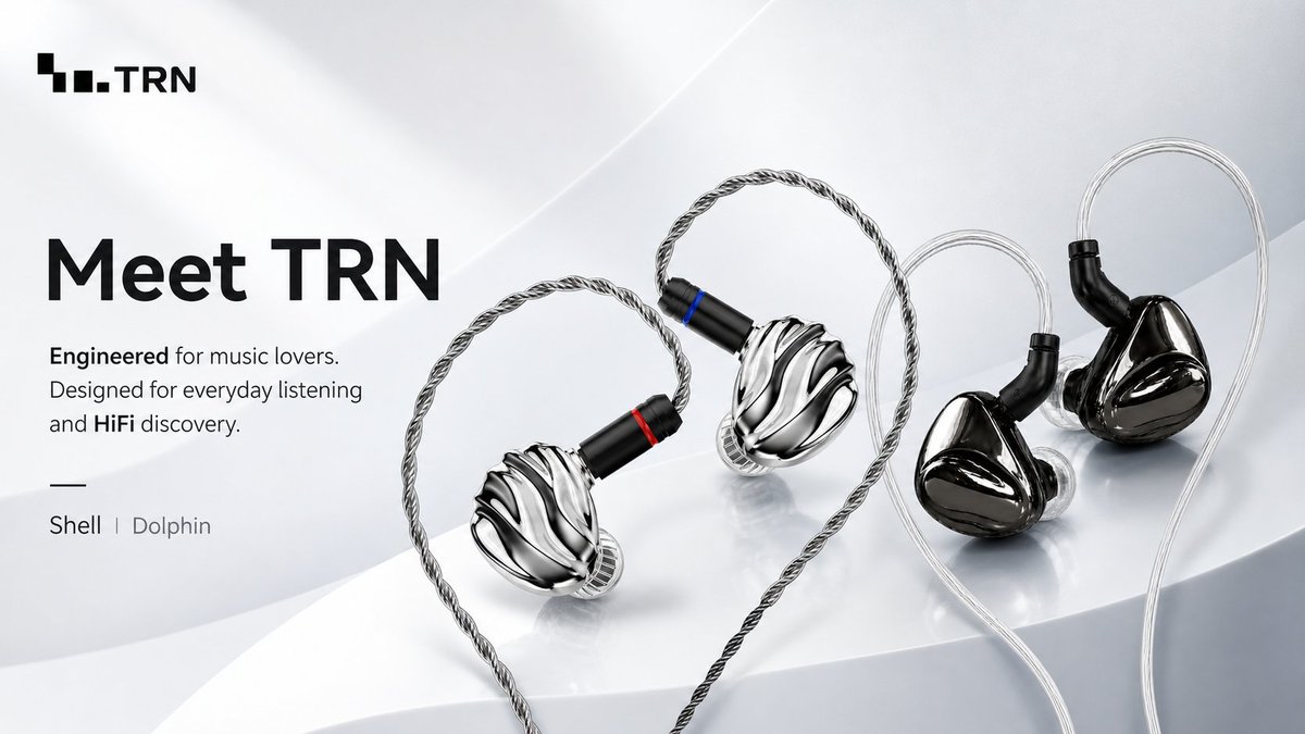 TRNAudioUS's tweet photo. Meet TRN.

We create wired IEMs for music lovers, everyday listeners, and anyone starting their HiFi journey.

From clean vocals to rich details, TRN Shell and TRN Dolphin are designed to make every listen feel closer.

#TRN #IEM #HiFiAudio #WiredEarbuds #MusicLovers https://t.co/zxNb5gXpzW