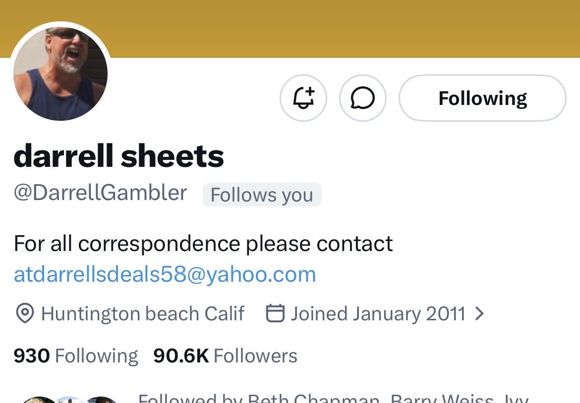 SandyMcn's tweet photo. Thank you for the follow Darrell. Knock em dead in storage heaven 🙏🙏🙏 https://t.co/gARqMJn8qg
