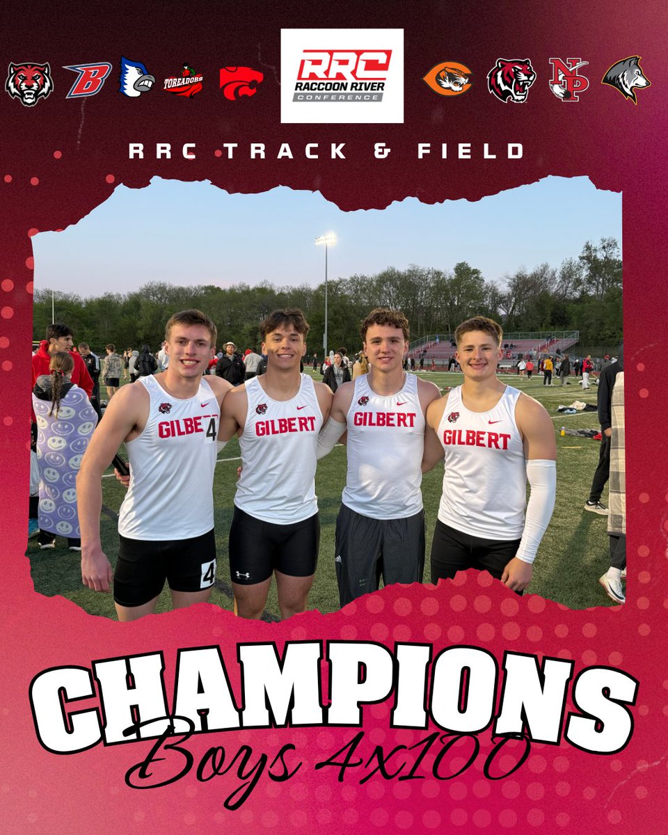admactivities's tweet photo. Congratulations to Gilberts Aidan Rash, Paul Marpe, Gabe Fierce, and Reggie Chittenden for being the boys 4x100 champions https://t.co/73F1ucqaU2