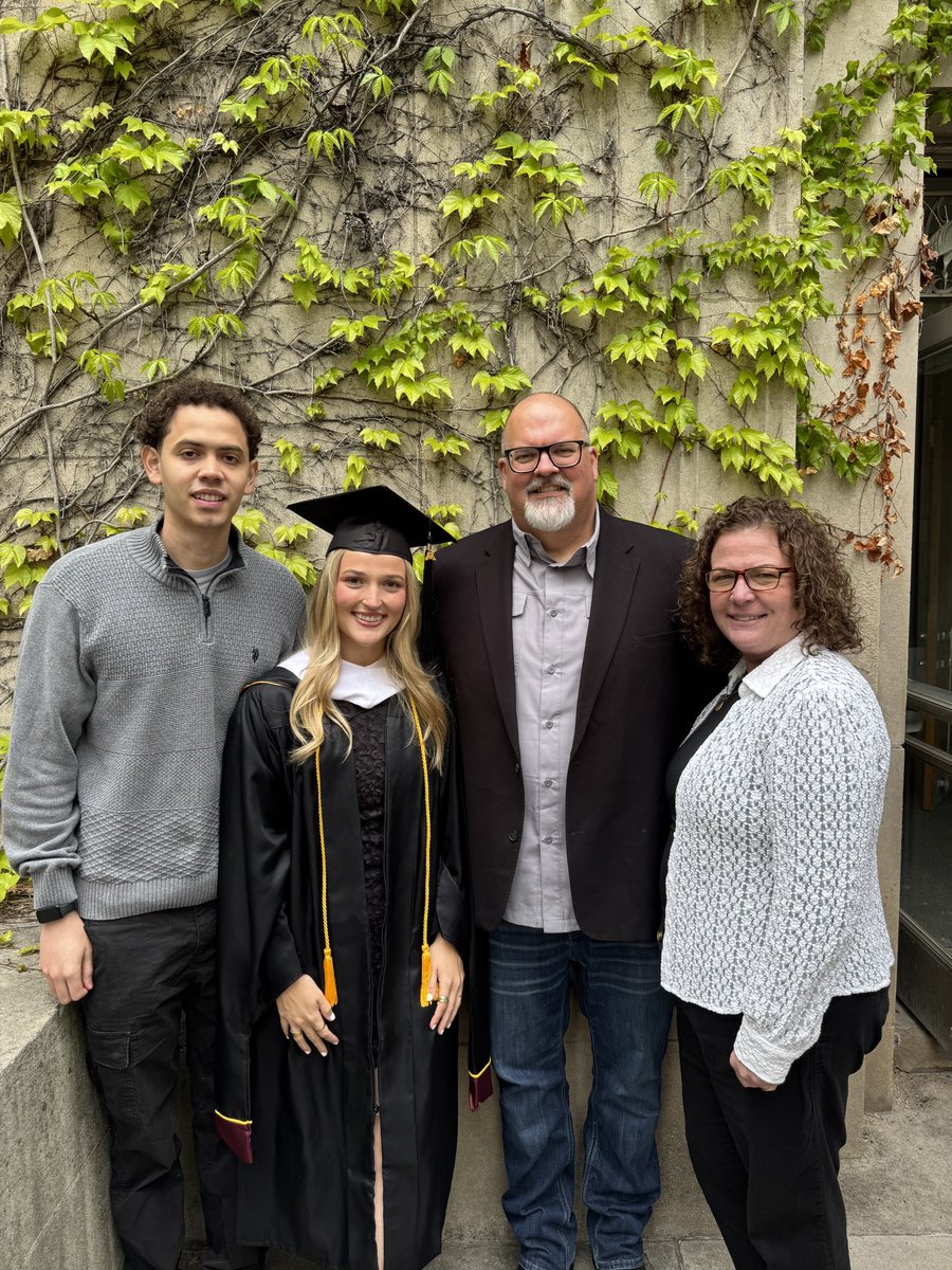 DrBezek's tweet photo. Celebrating my daughter Jenna earning her Masters Degree.  She will be a Speech Language Pathologist at an elementary school next fall. #ProudPops https://t.co/niRGR4Zlee