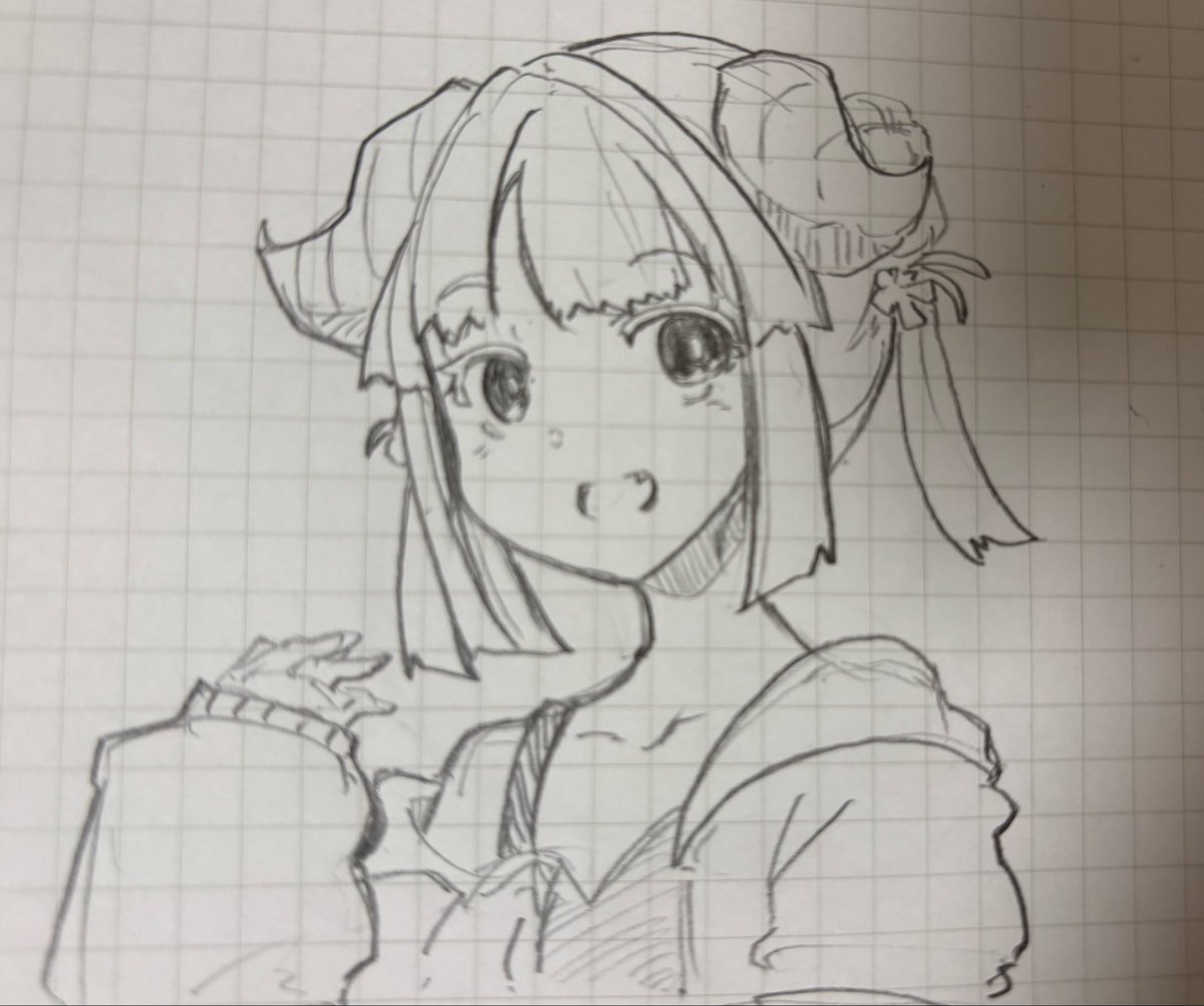 なんとなく適当にラクガキしてたら
なんか好きな感じの子が描けた 
