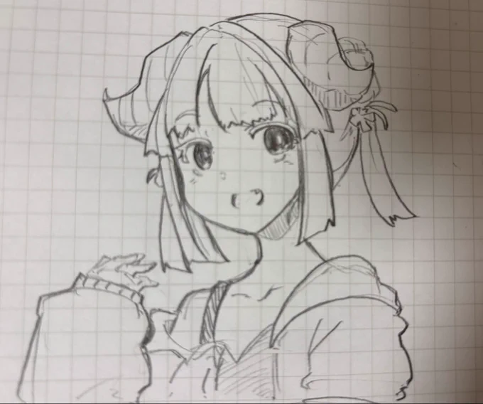 なんとなく適当にラクガキしてたら
なんか好きな感じの子が描けた 