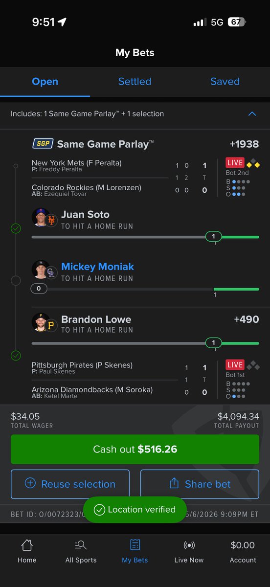 BlackMagicHang's tweet photo. @PropFinderApp Do I cash out ? Or Mickey got me ? https://t.co/1736nIsW85