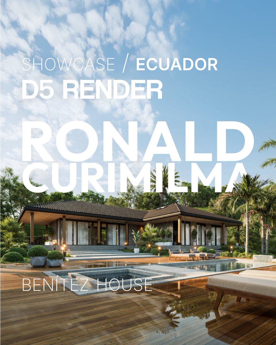 imbimecuador's tweet photo. ¡Benítez House en D5 Render! 🌴🔥
Visualización del Arq. Ronald Curimilma, Especialista en D5 Render y representante oficial de D5 Render en Ecuador @D5_Official_X .
Diseño: Arq. Michael Rodriguez
Visualización: Arq. Ronald Curimilma
Renders que enamoran por su realismo.
Desliza el carrusel 👀
#D5RenderEcuador #archvizEcuador