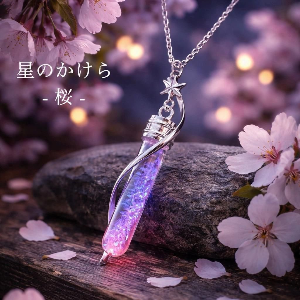 ColorWorks】さんの新作「星のかけら -桜- 」ガラスドームペンダントお