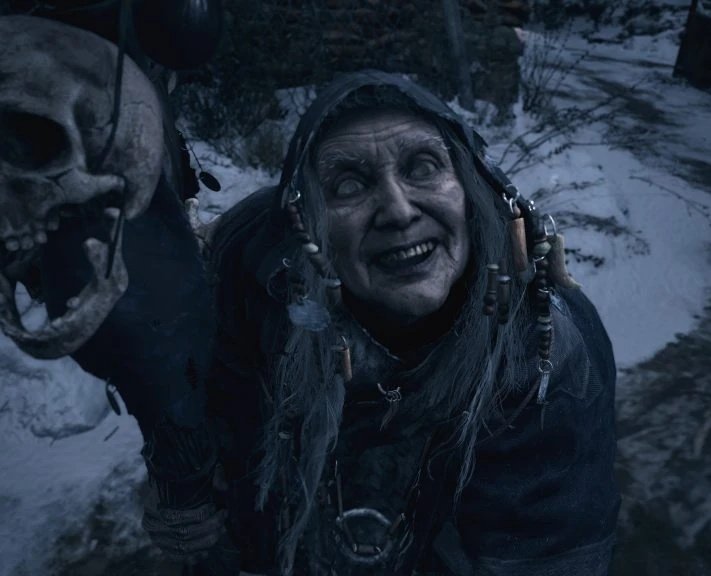 DeanGagaKennedy's tweet photo. I find it funny not only once was Ethan Winters deceived by the main villain Cosplaying as an old woman but twice 😭🤣 https://t.co/WV2gbjSLzW