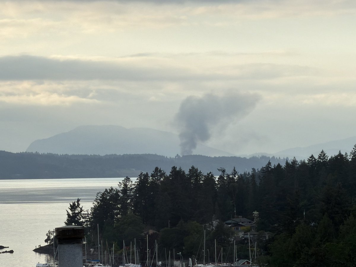 VanIsleVeggie's tweet photo. @CHEK_News it looks like there is a fire on Salt Spring Island (photo taken from Brentwood Bay) https://t.co/9FfLS0BzN0